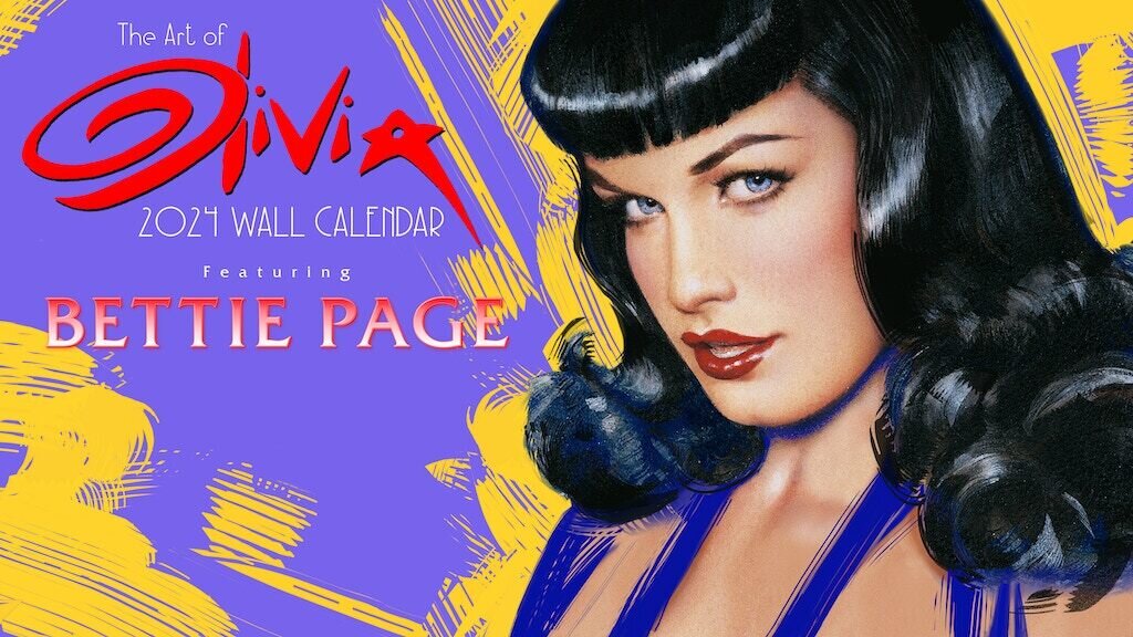 The Art of Olivia – 2024 Wall Calendar featuring Bettie Page