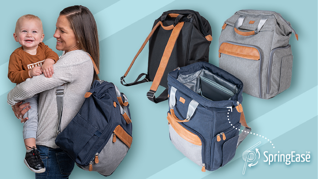 The SpringEase™ Diaper Bag | Quick & Easy 1-Handed Access