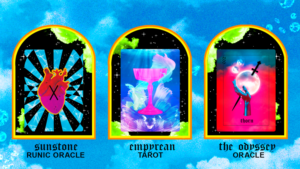 Threads of Fate: Runes, Oracle + Lenticular Tarot